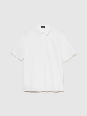 Camicia a maniche corte in misto lino