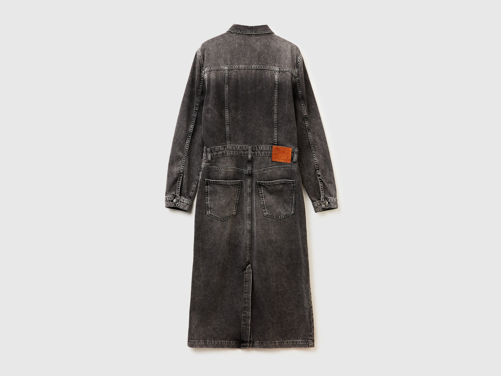 Abito chemisier di jeans da donna nero 2 | Benetton Outlet