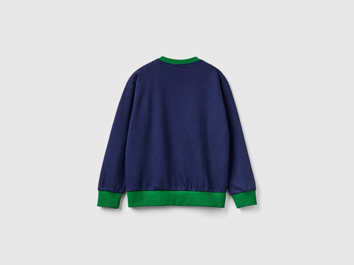 Felpa color block con stampa