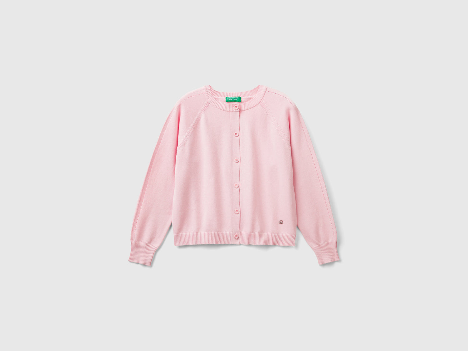 Cardigan in puro cotone da bambina rosa | Benetton Outlet