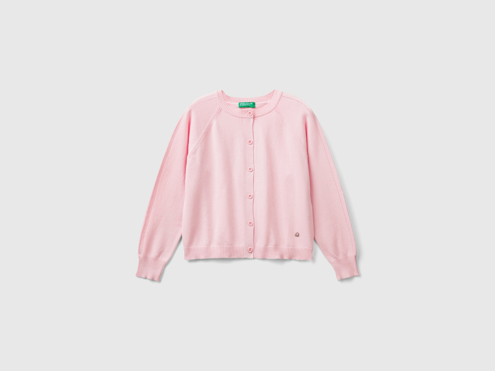 Cardigan in puro cotone da bambina rosa | Benetton Outlet