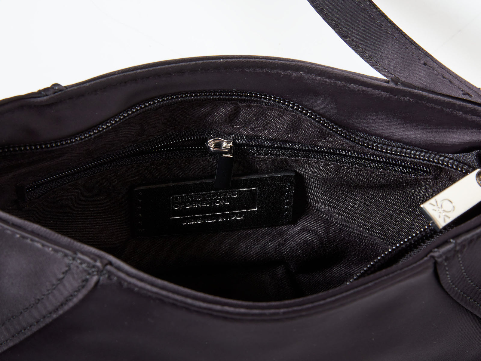 Borsa a spalla in raso da bambina nero 3 | Benetton Outlet