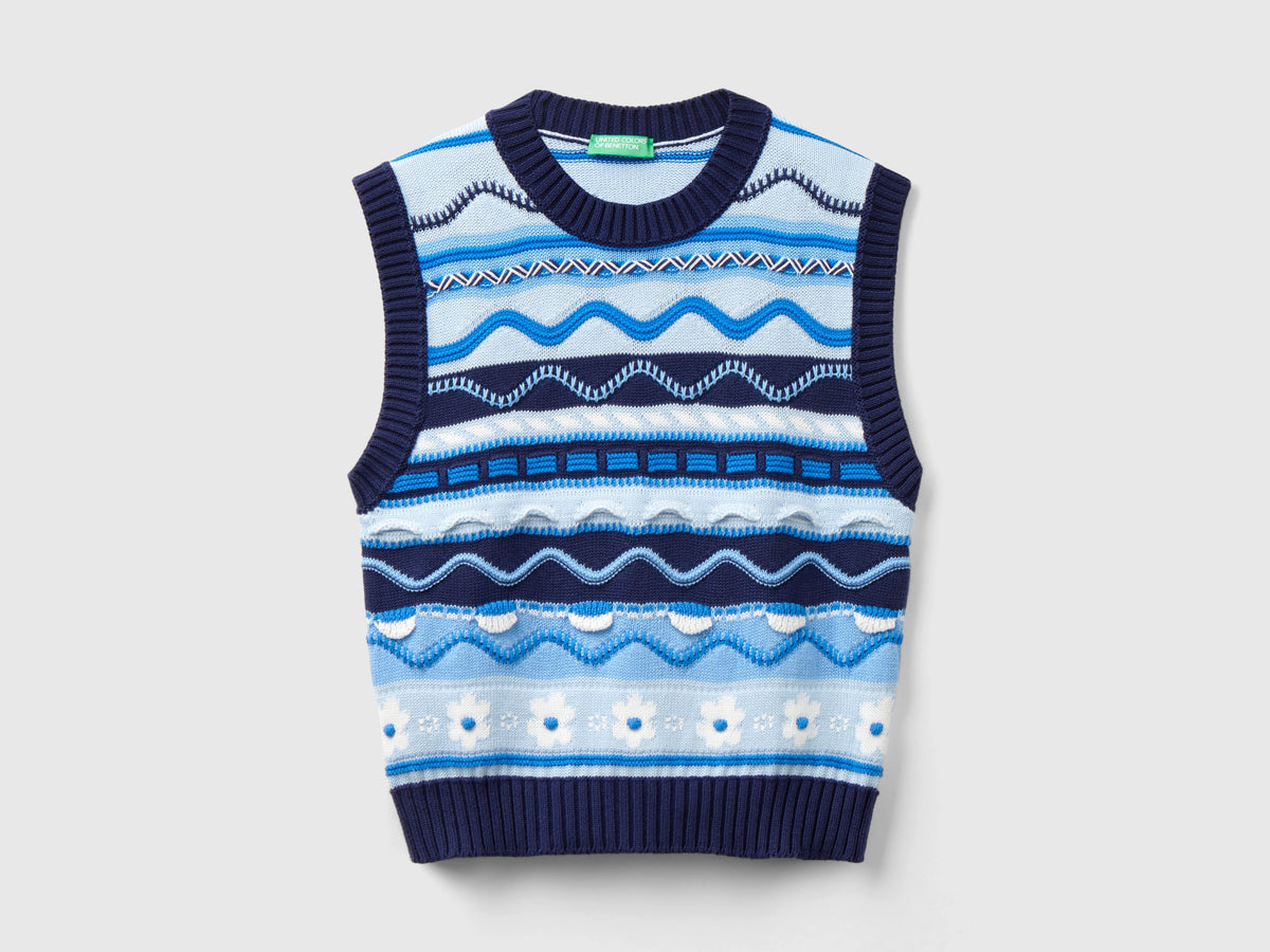 Gilet cropped 100% cotone
