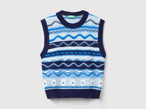 Gilet cropped 100% cotone