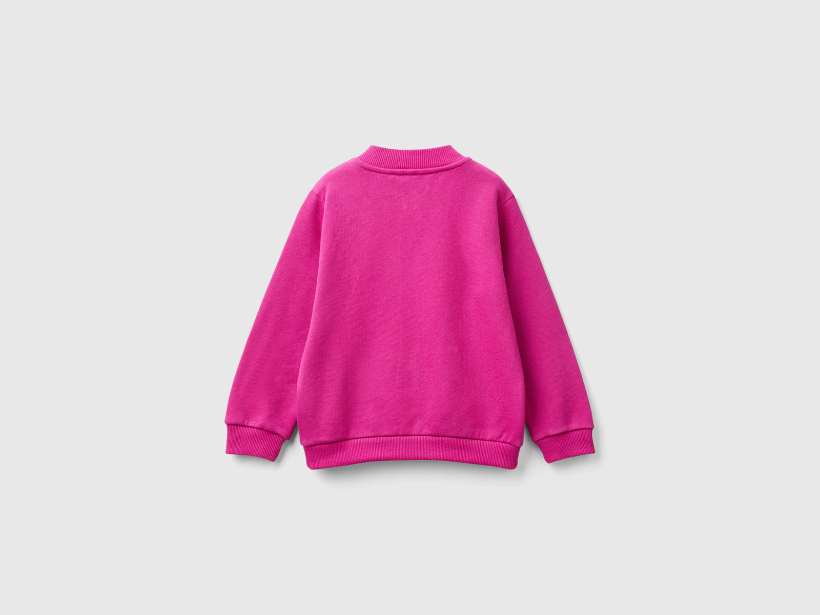 Felpa con zip in cotone bio da bimba fucsia 2 | Benetton Outlet