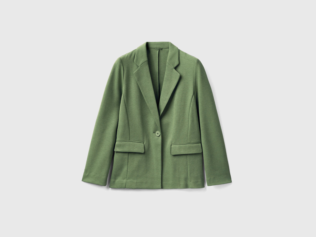 Blazer sciancrato con tasche