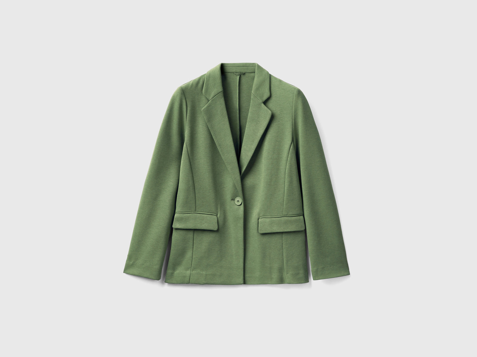 Blazer sciancrato con tasche da donna verde | Benetton Outlet