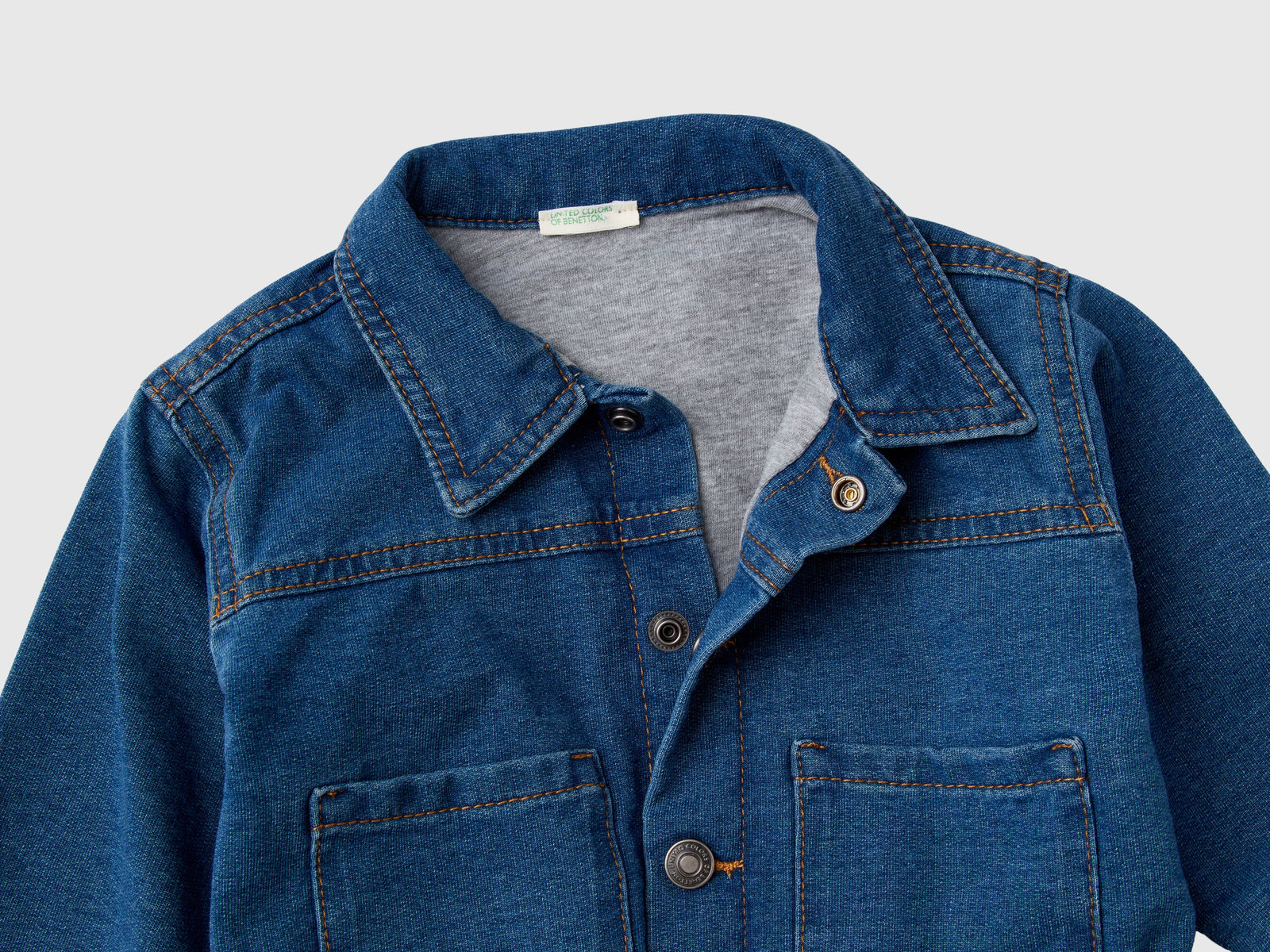 Giubbino in felpa effetto denim da neonato blu scuro 3 | Benetton Outlet