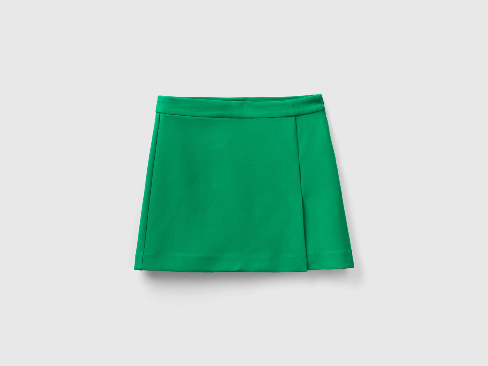 Minigonna con zip laterale da donna verde | Benetton Outlet