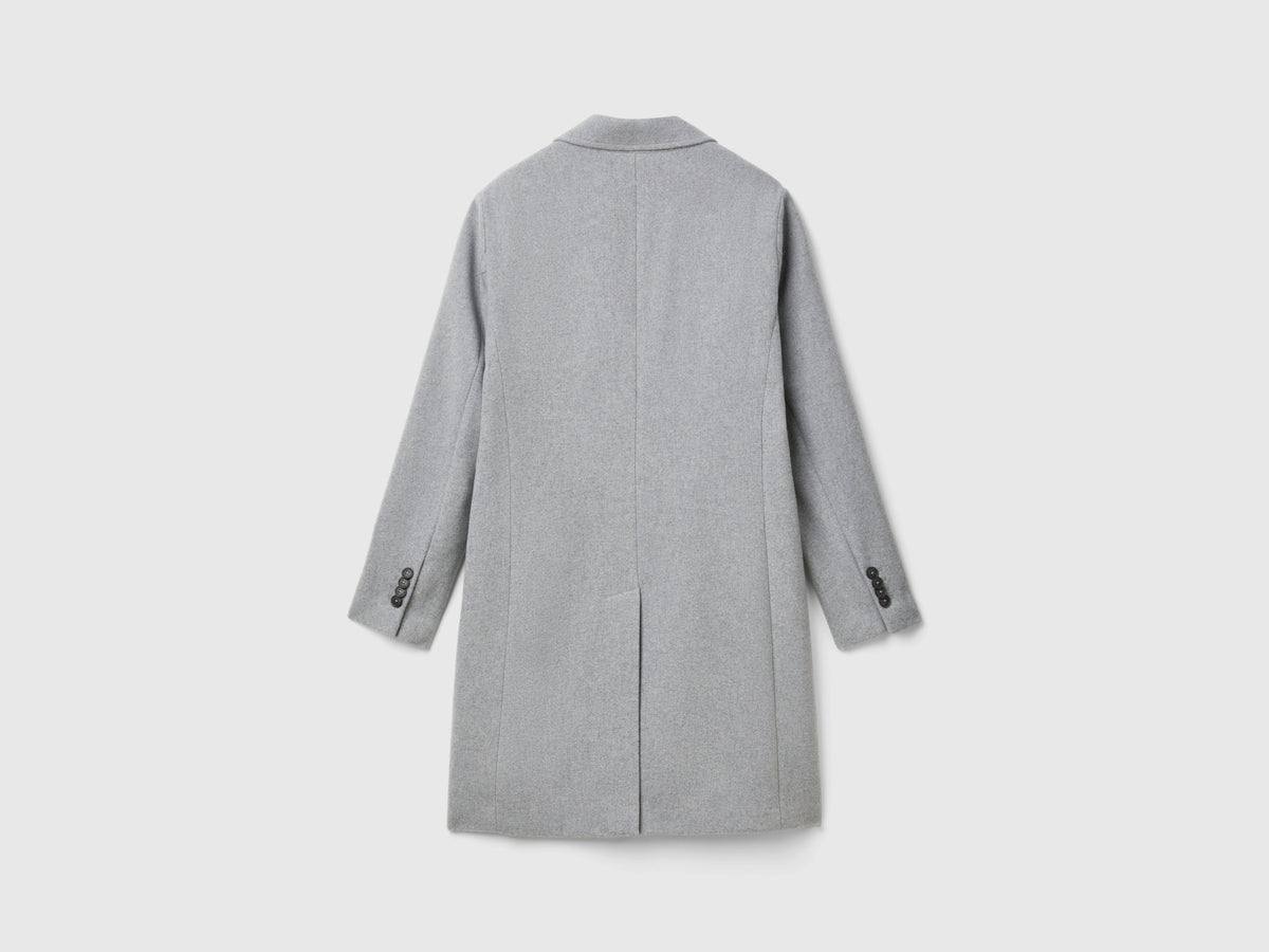 Cappotto foderato in misto lana