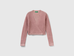 Cardigan cropped con lurex