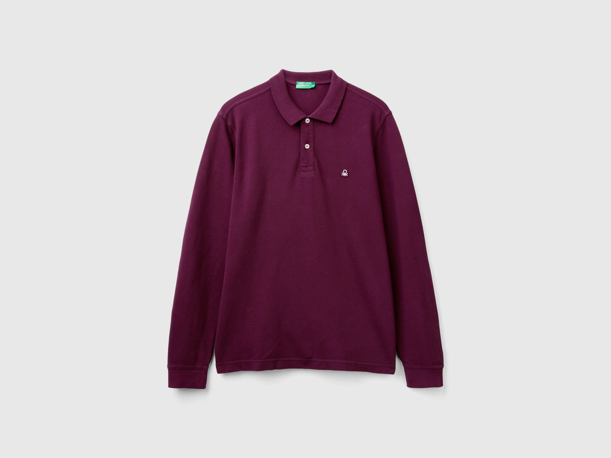Polo a manica lunga 100% cotone