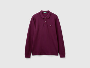 Polo a manica lunga 100% cotone