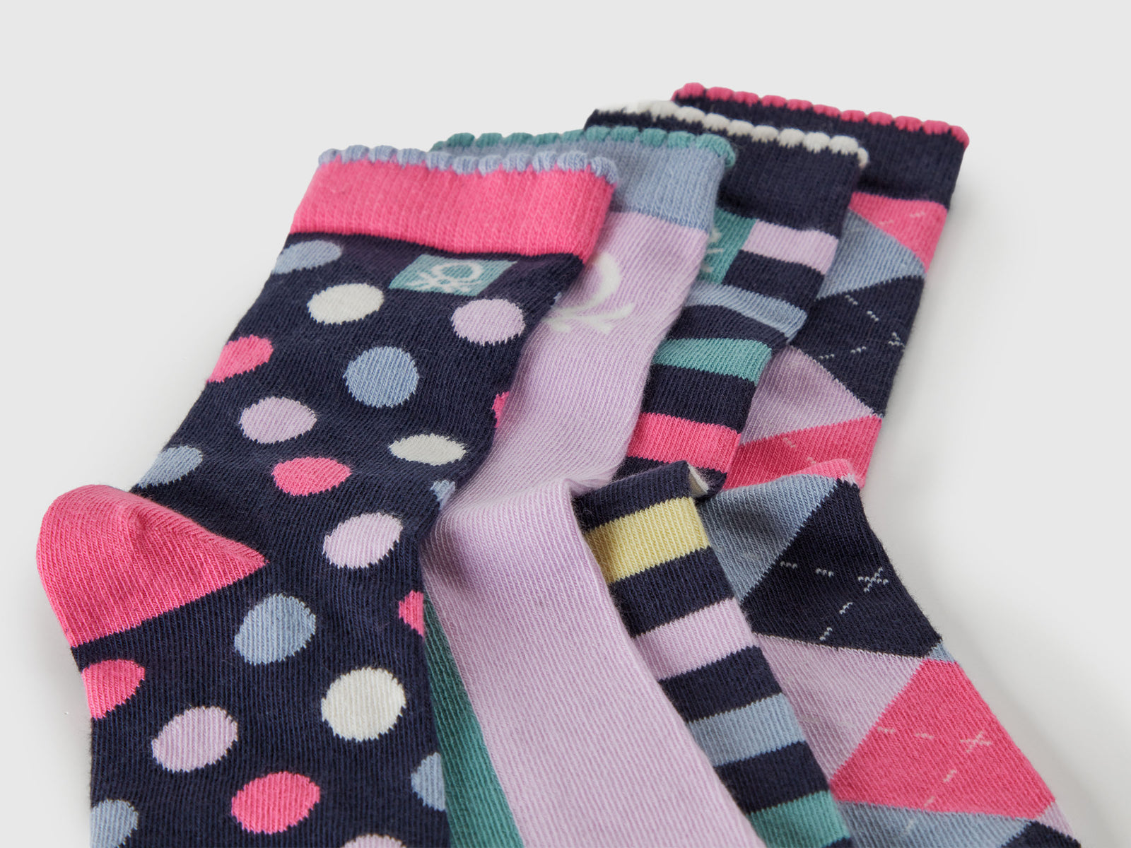 Quattro paia di calzini fantasia da bambino multi-color 2 | Benetton Outlet