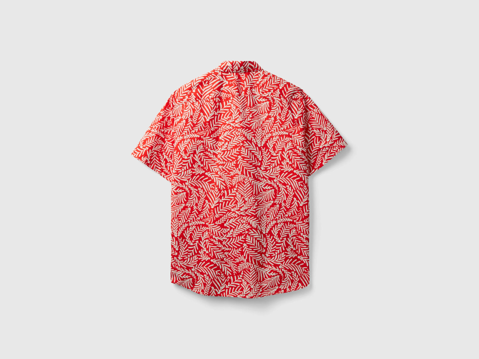 Camicia fantasia a manica corta da uomo rosso corallo 2 | Benetton Outlet
