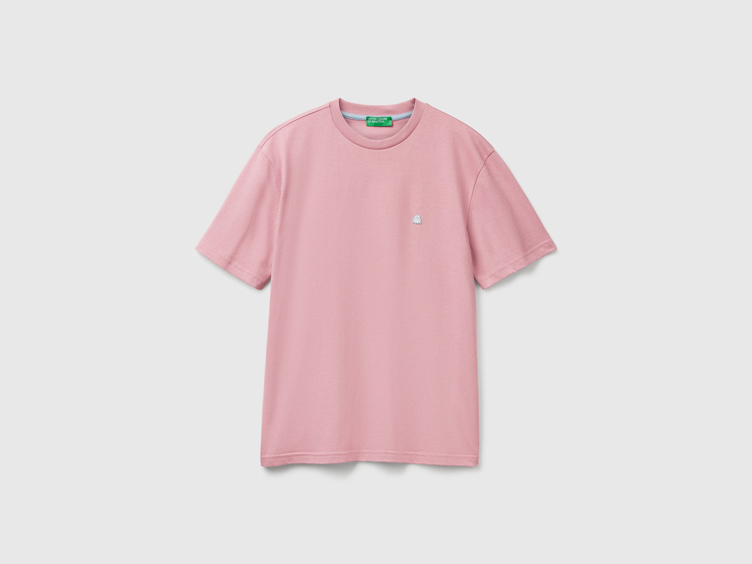T-shirt basica cotone da uomo rosa | Benetton Outlet
