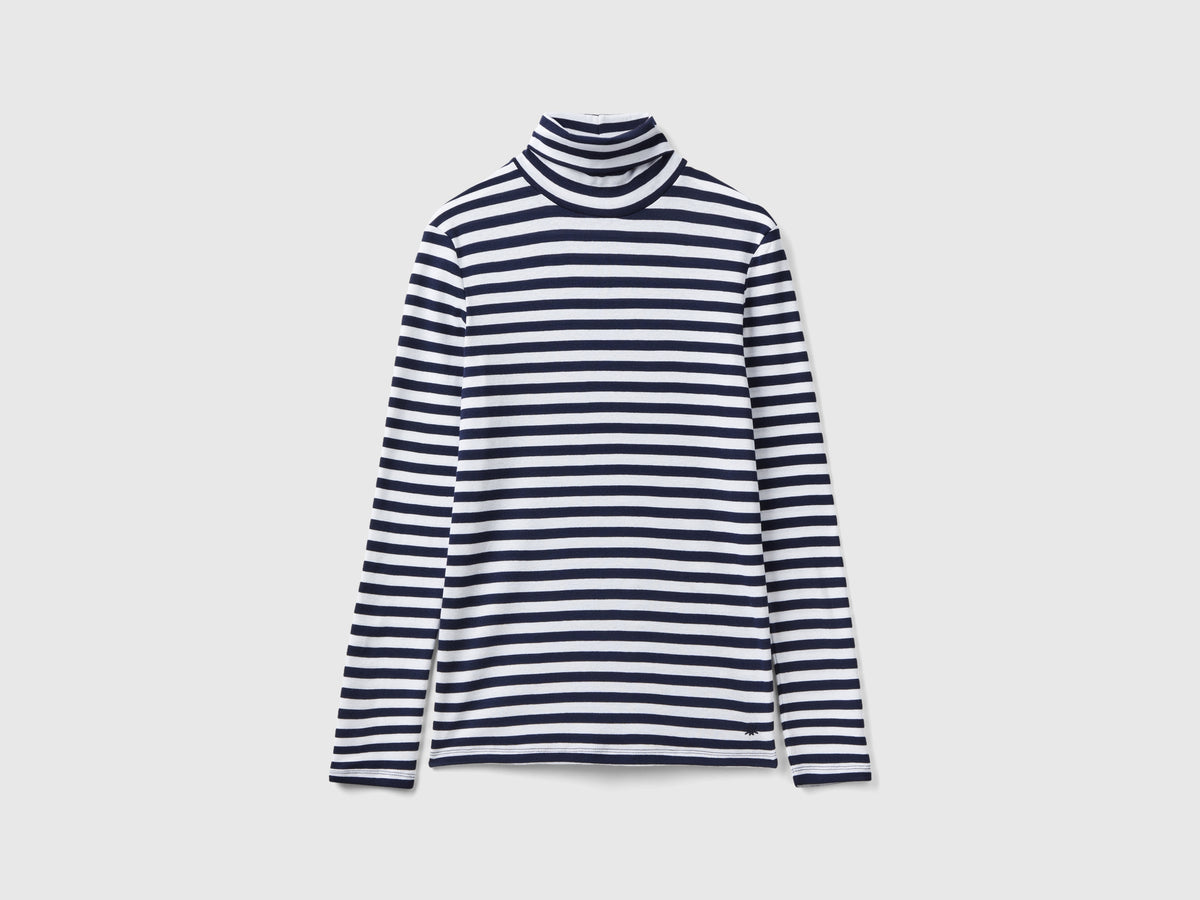 T-shirt lupetto a righe