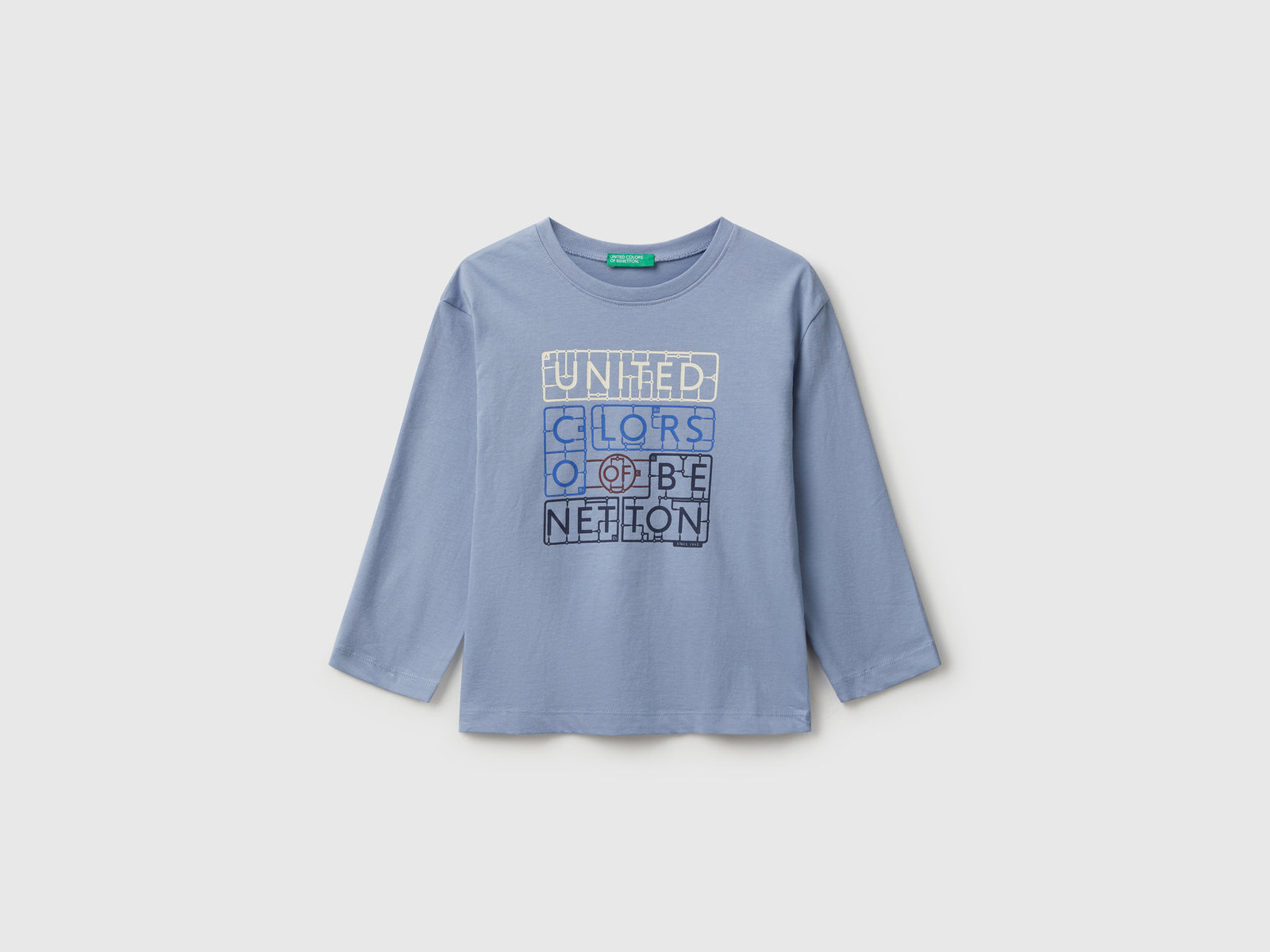T-shirt con stampa logo da bimbo azzurro | Benetton Outlet