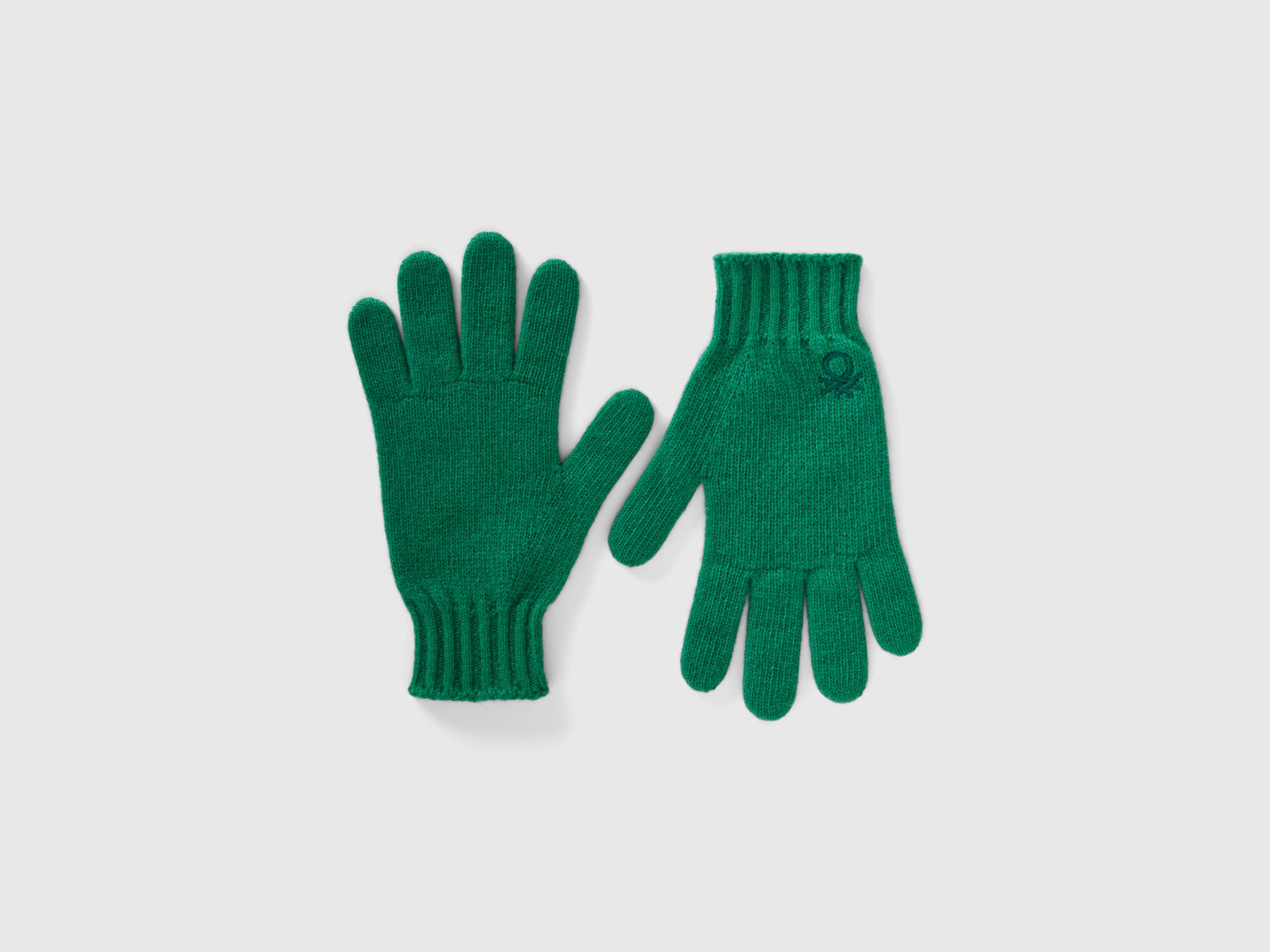 Guanti in misto lana stretch da bambino verde | Benetton Outlet