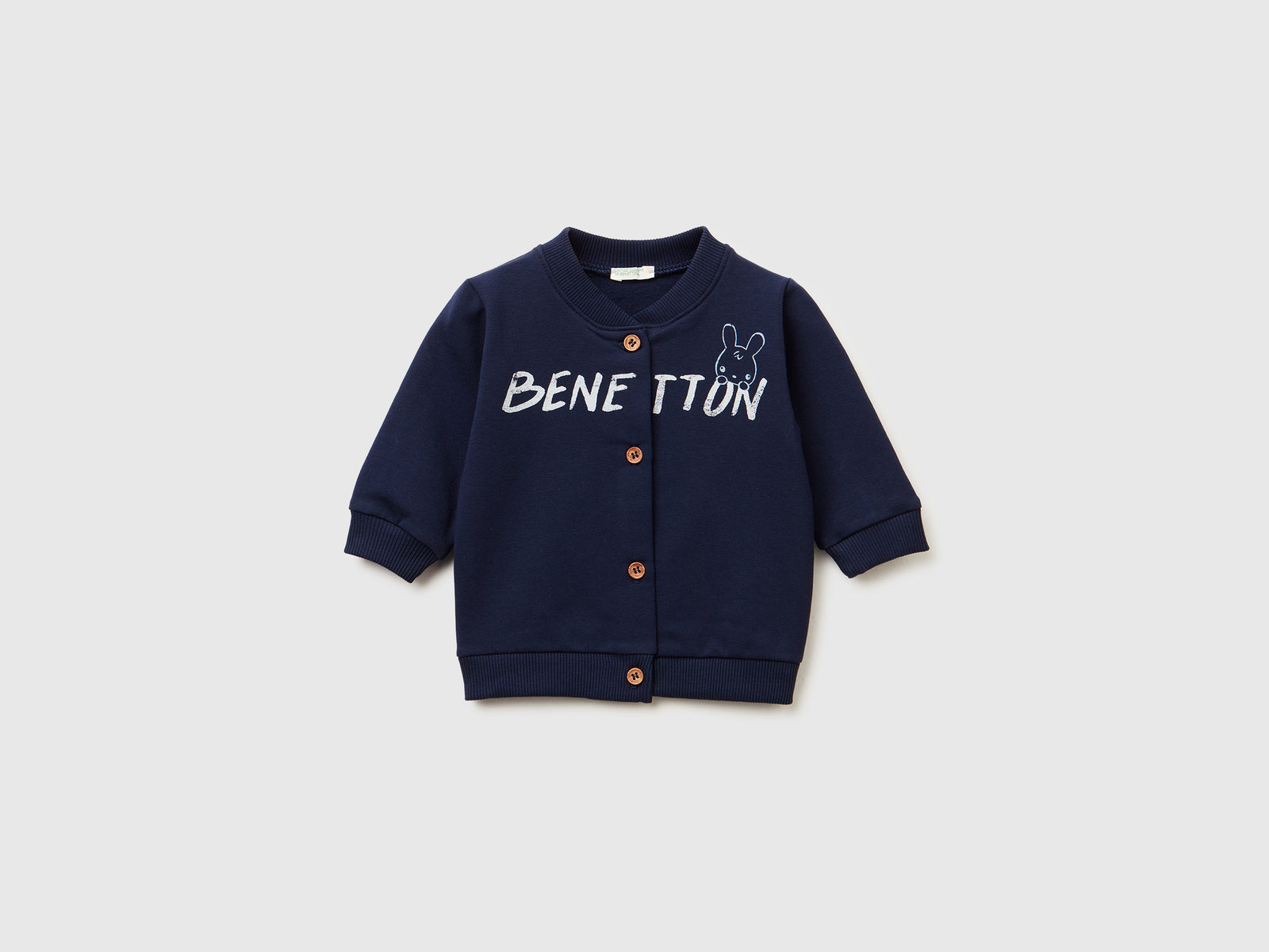 Calda felpa con stampa logo da neonato blu scuro | Benetton Outlet