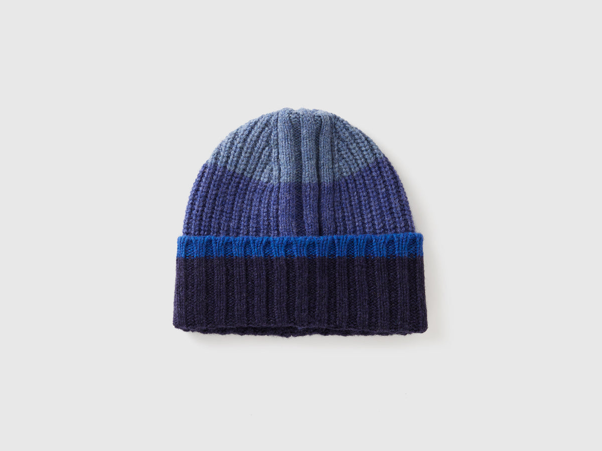 Cappello a righe in pura lana Shetland