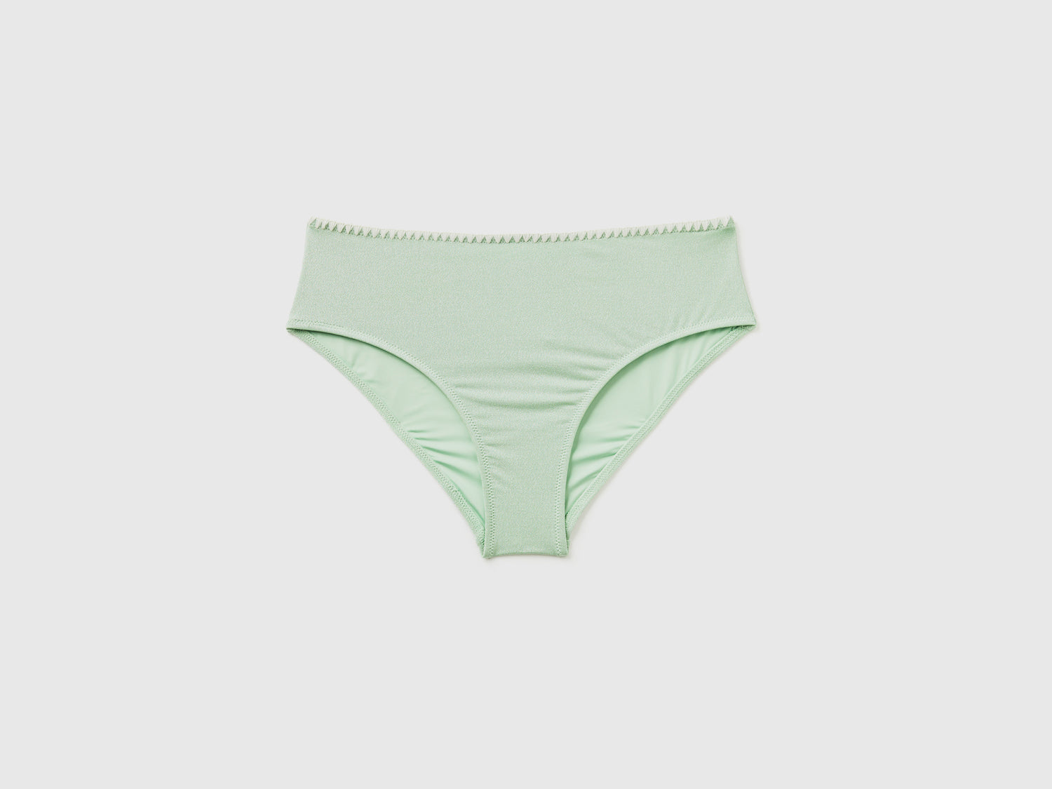 Slip costume in tessuto elasticizzato con lurex da donna verde chiaro | Benetton Outlet
