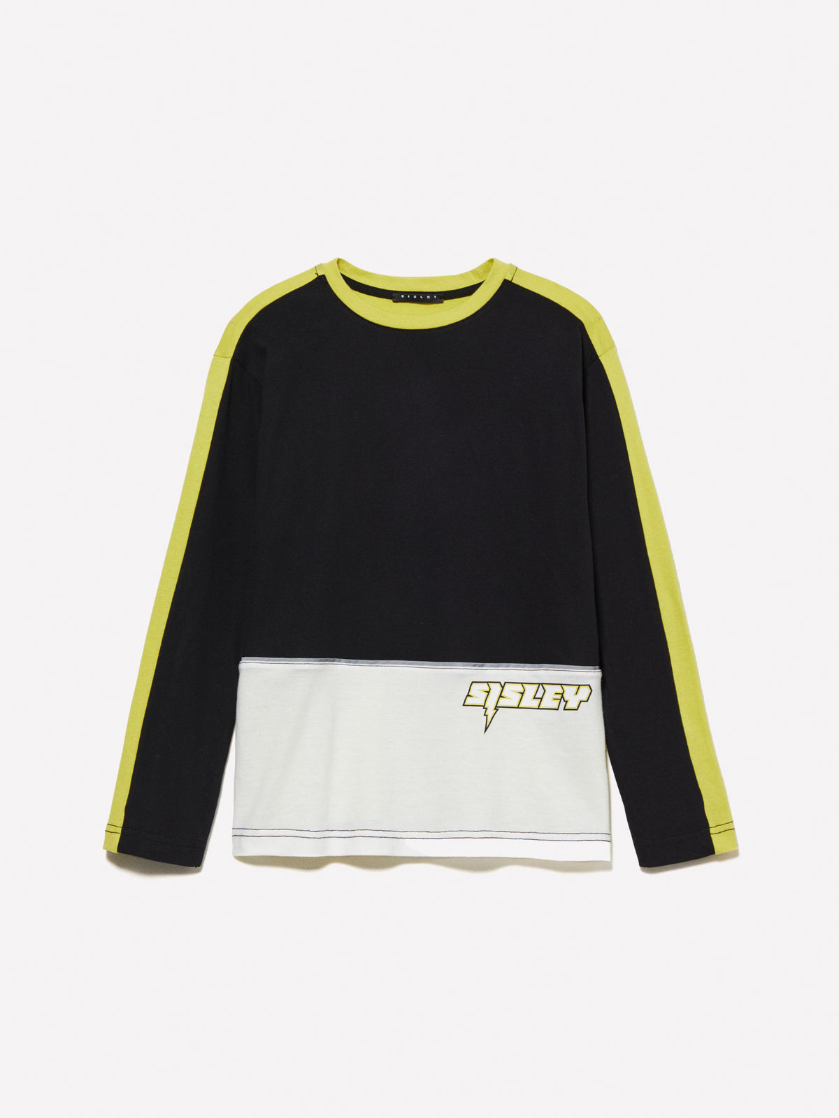 T-shirt color block con stampa