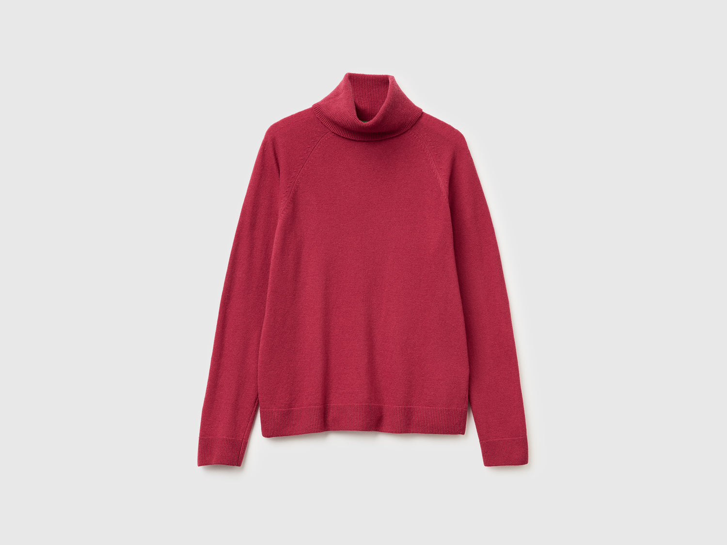 Maglione dolcevita rosso in misto lana e cashmere da donna fragola | Benetton Outlet