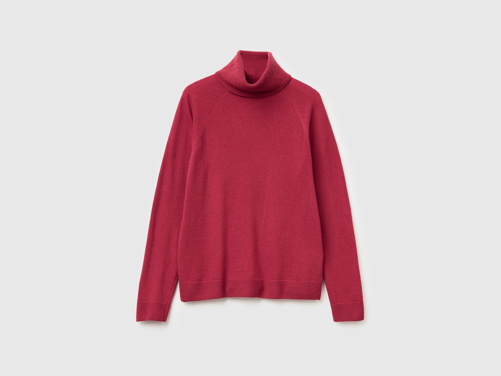 Maglione dolcevita rosso in misto lana e cashmere da donna fragola | Benetton Outlet
