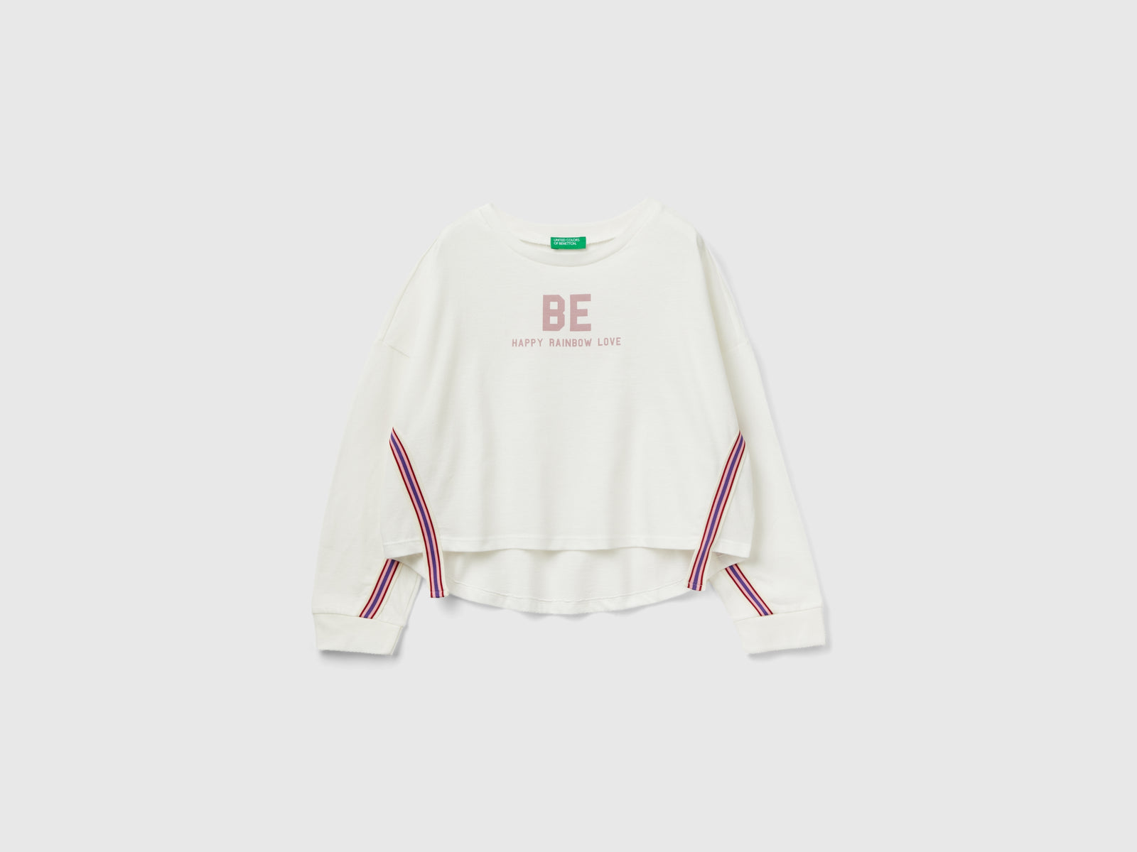 Calda t-shirt con stampa "BE" da bambina bianco | Benetton Outlet
