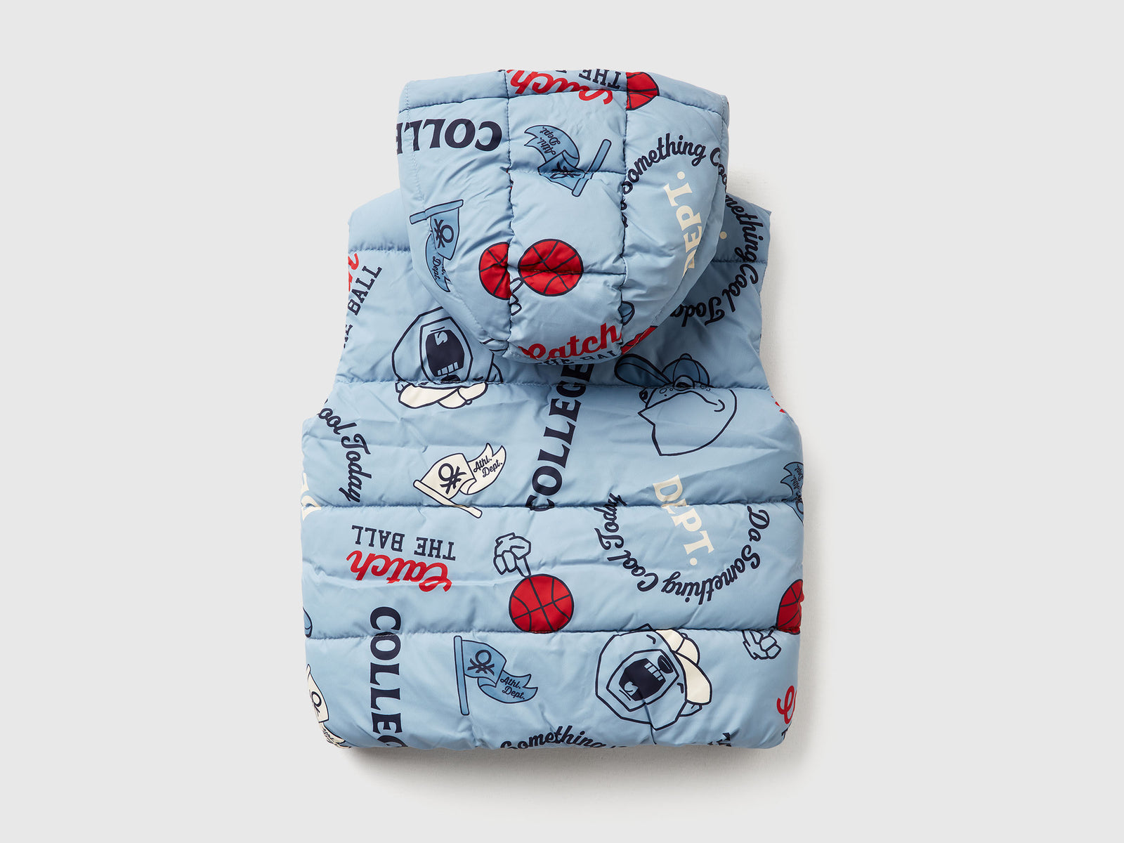 Gilet imbottito con stampa da bimbo azzurro 2 | Benetton Outlet