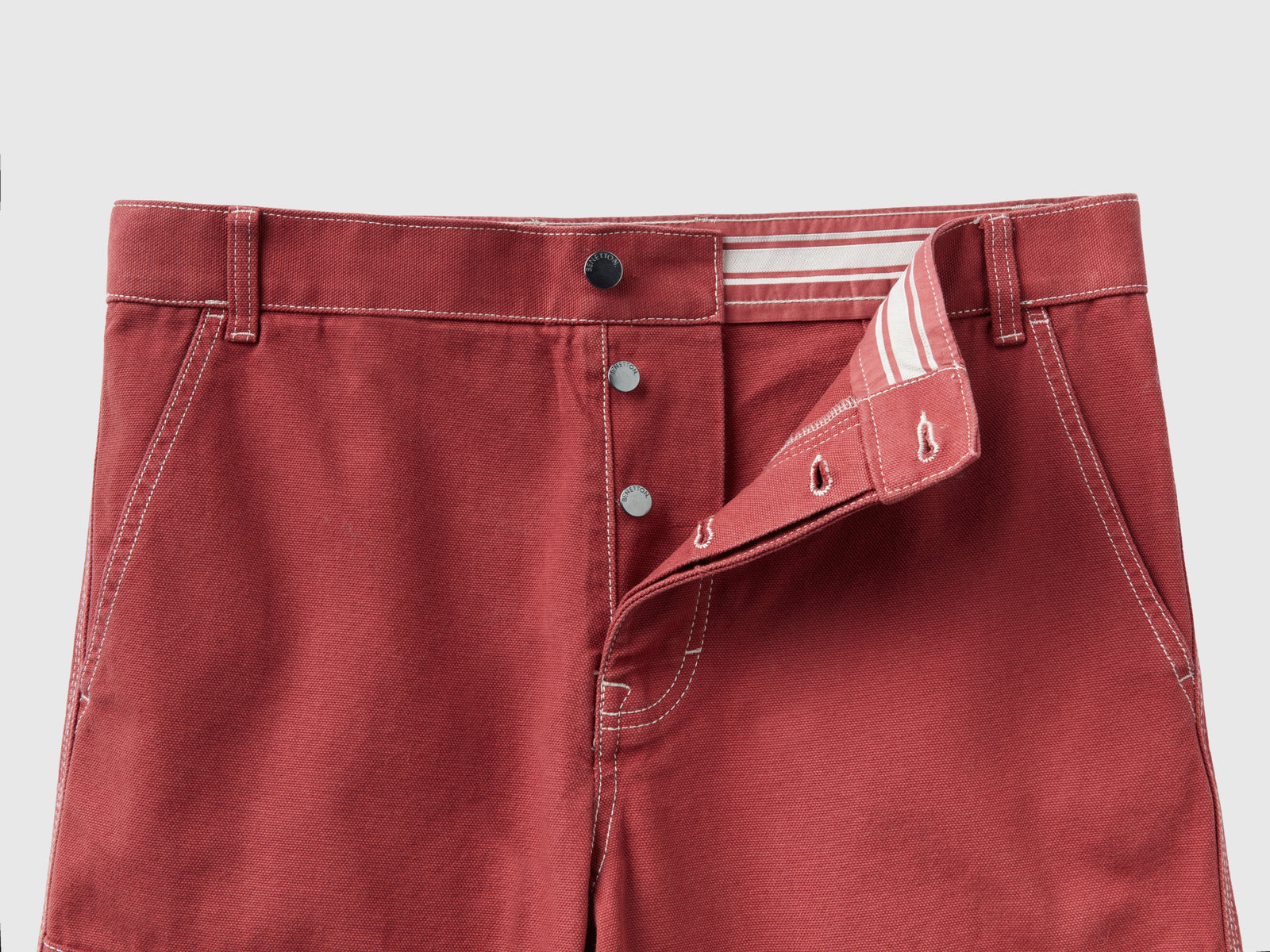 Pantaloni in tela di cotone da uomo bordeaux 3 | Benetton Outlet