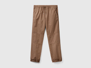 Pantaloni lunghi jogger fit in puro cotone