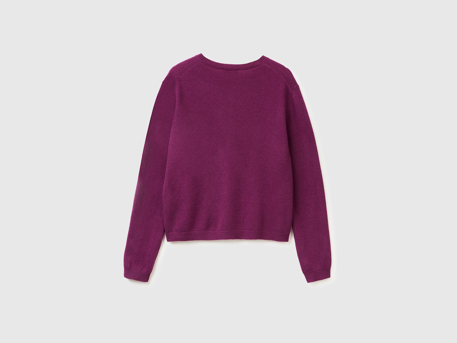Cardigan viola in pura lana Merino da donna prugna 2 | Benetton Outlet