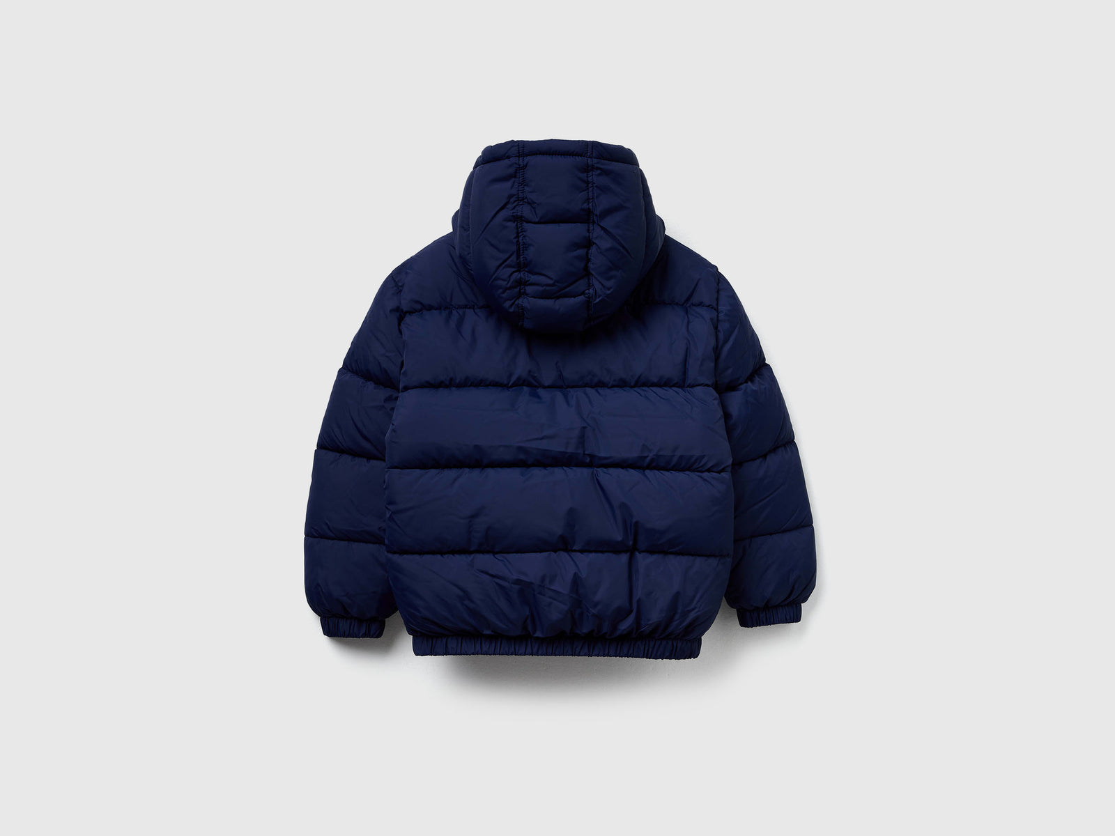 Giubbotto imbottito con cappuccio da bambino blu scuro 2 | Benetton Outlet