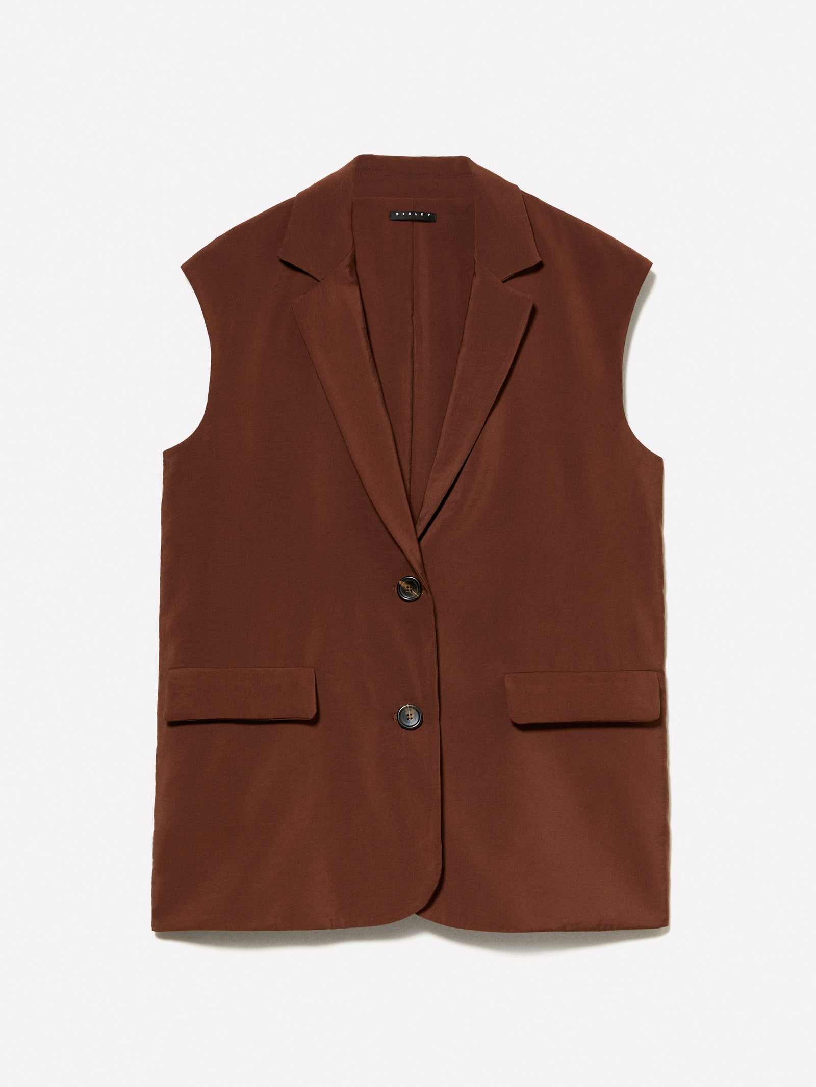Gilet effetto stropicciato da donna marrone scuro | Sisley Outlet
