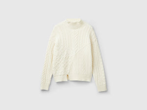 Maglione a lupetto lavorato