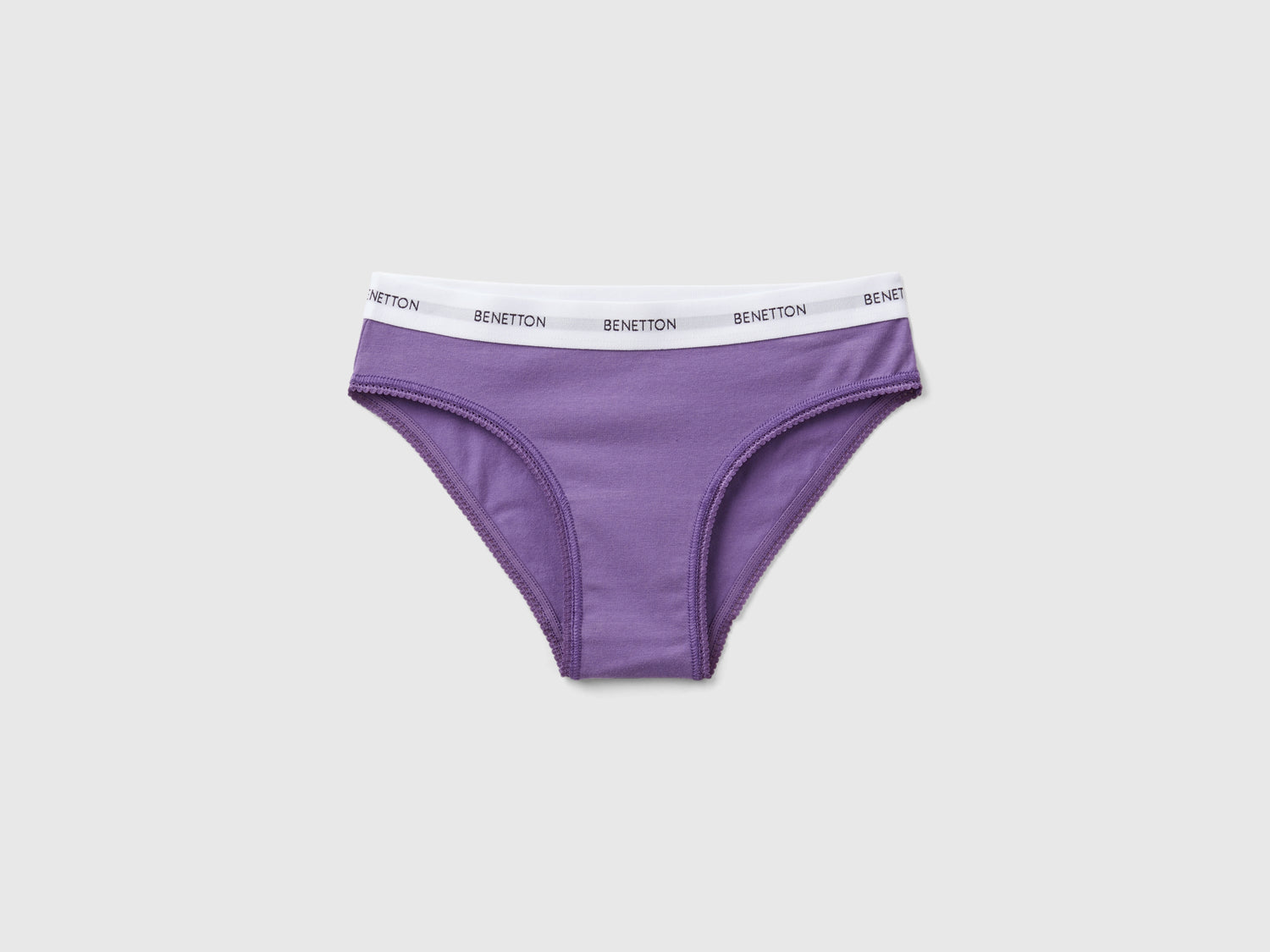 Slip in cotone bio stretch da bambina viola | Benetton Outlet