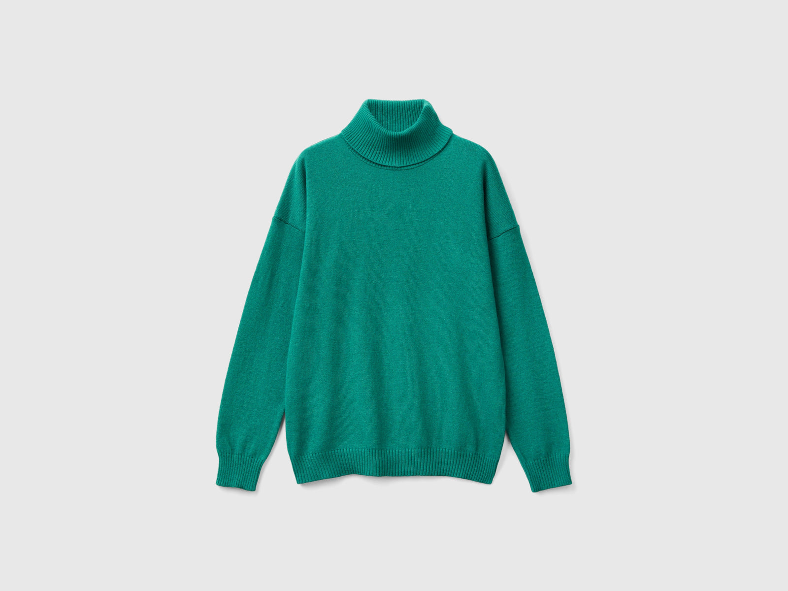 Dolcevita in misto lana e cashmere da bambino verde scuro | Benetton Outlet