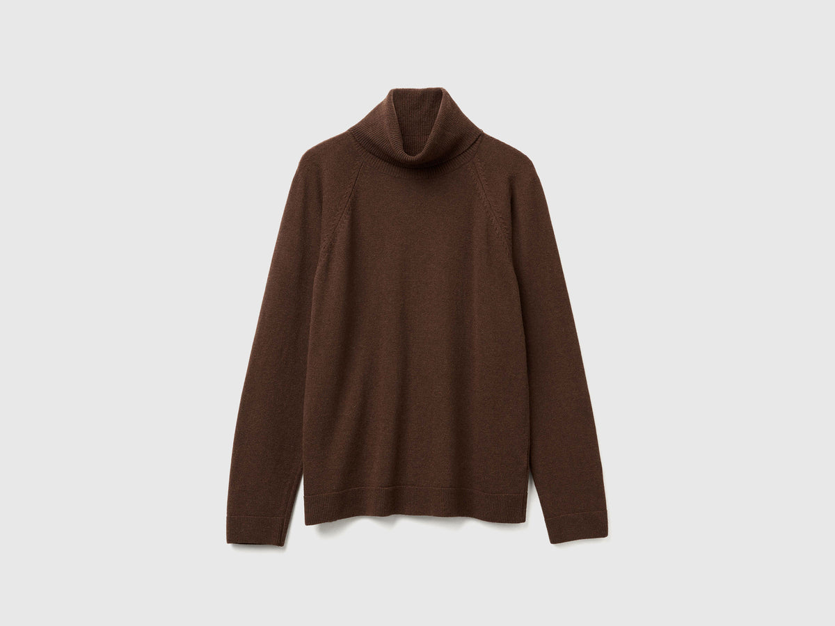 Maglione dolcevita in misto lana e cashmere