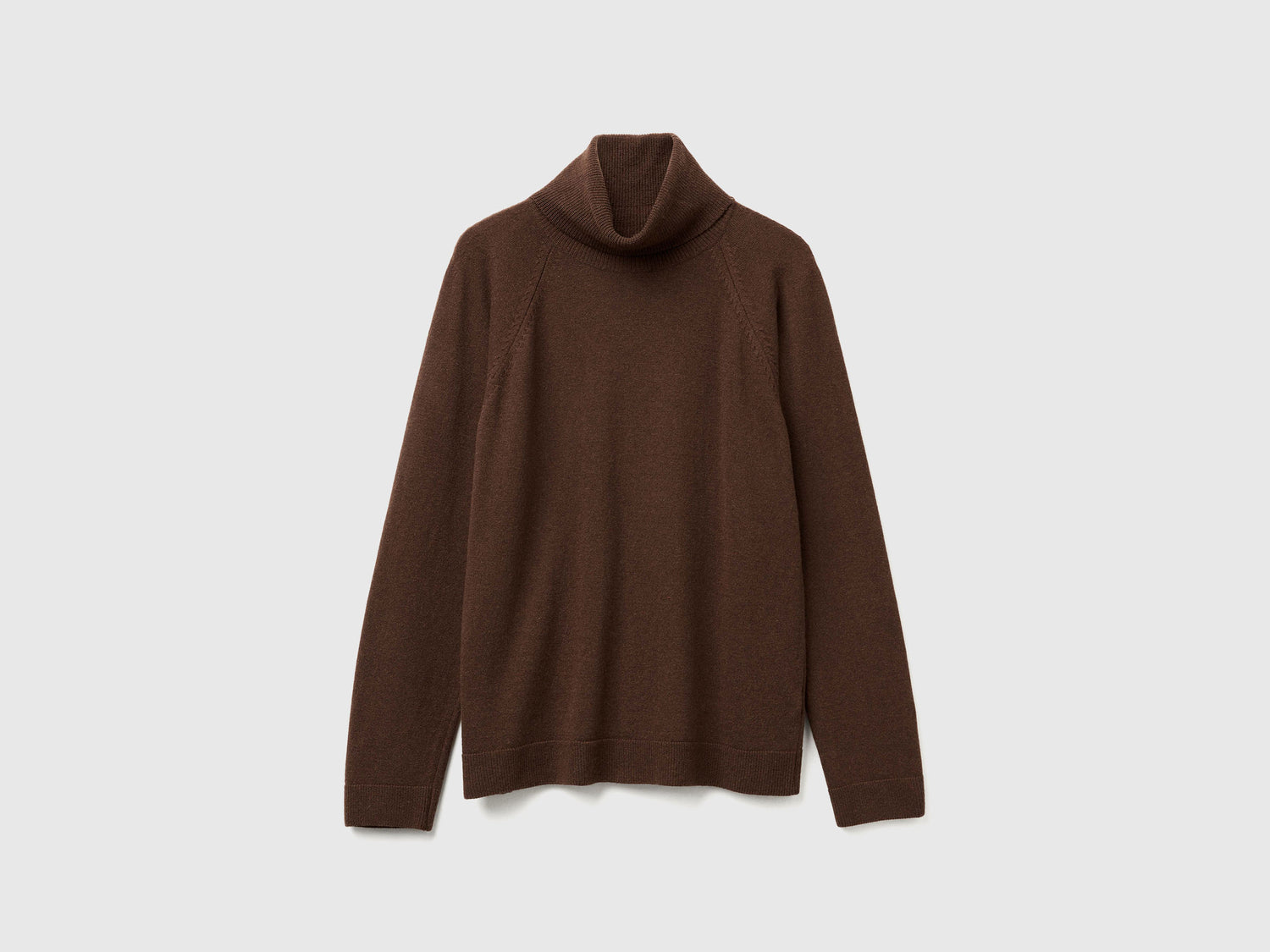 Maglione dolcevita in misto lana e cashmere da donna marrone scuro | Benetton Outlet
