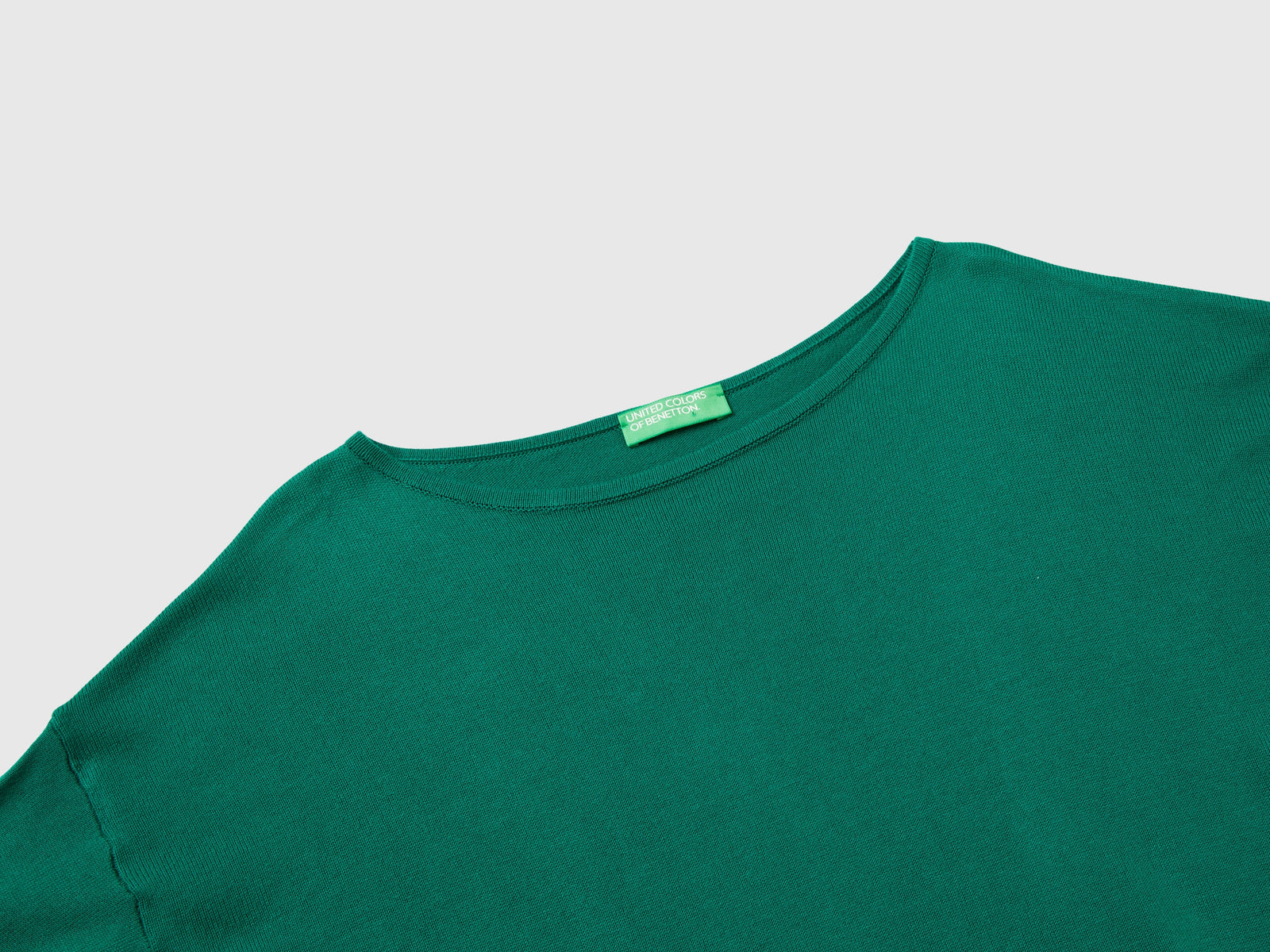 Maglia con scollo a barchetta da donna verde scuro 3 | Benetton Outlet