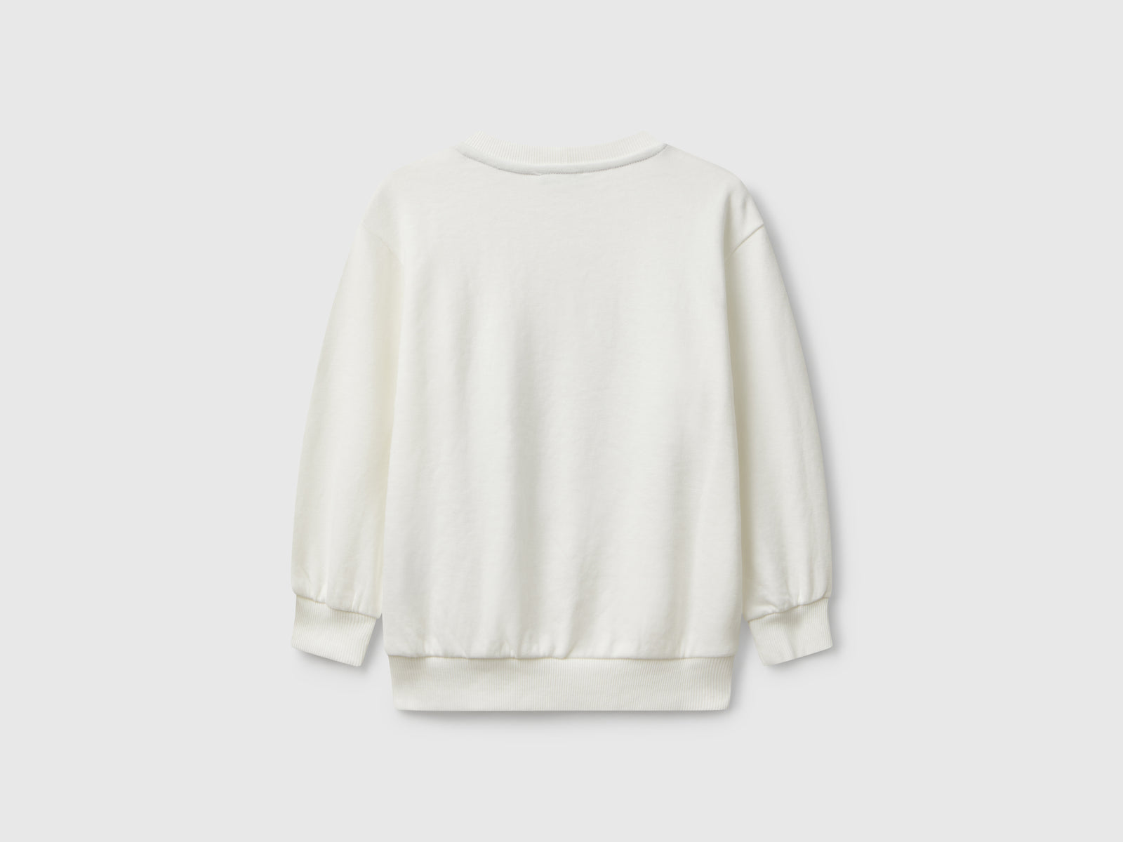 Felpa con marsupio da bimbo bianco panna 2 | Benetton Outlet