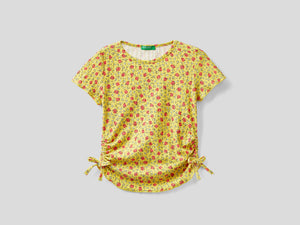 Floral T-shirt with ties