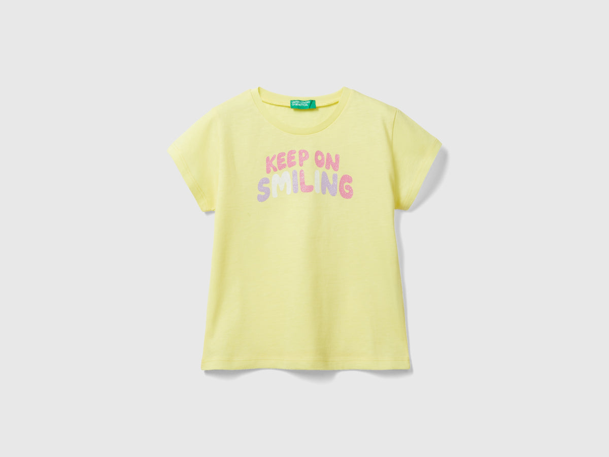 T-shirt in cotone bio con glitter