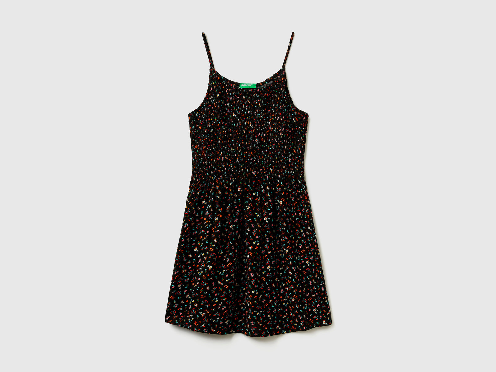 Vestito morbido e leggero in pura viscosa da bambina nero | Benetton Outlet