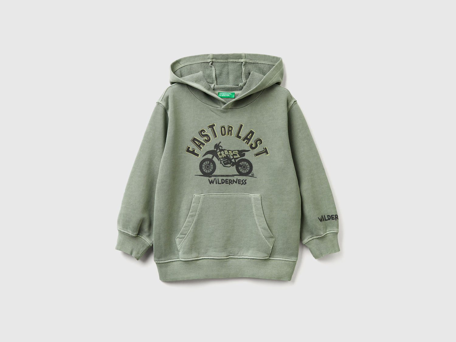 Felpa con stampa da bimbo grigio | Benetton Outlet