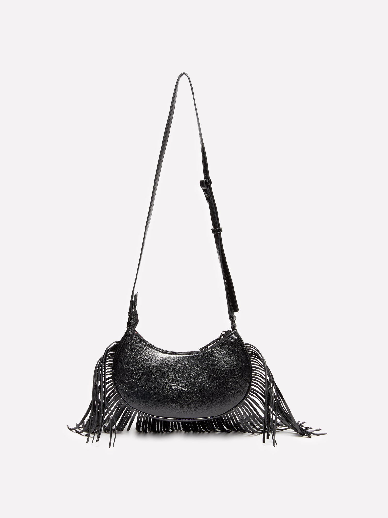 Borsa a tracolla con frange da donna nero 2 | Sisley Outlet