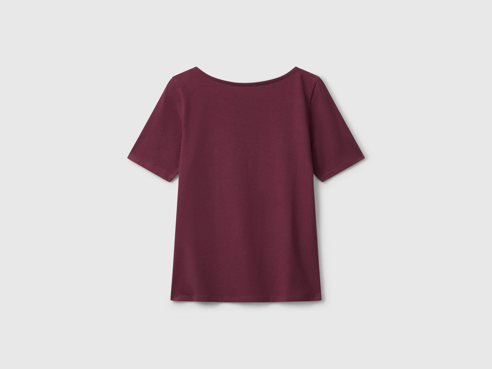 T-shirt slim fit reversibile da donna prugna | Benetton Outlet