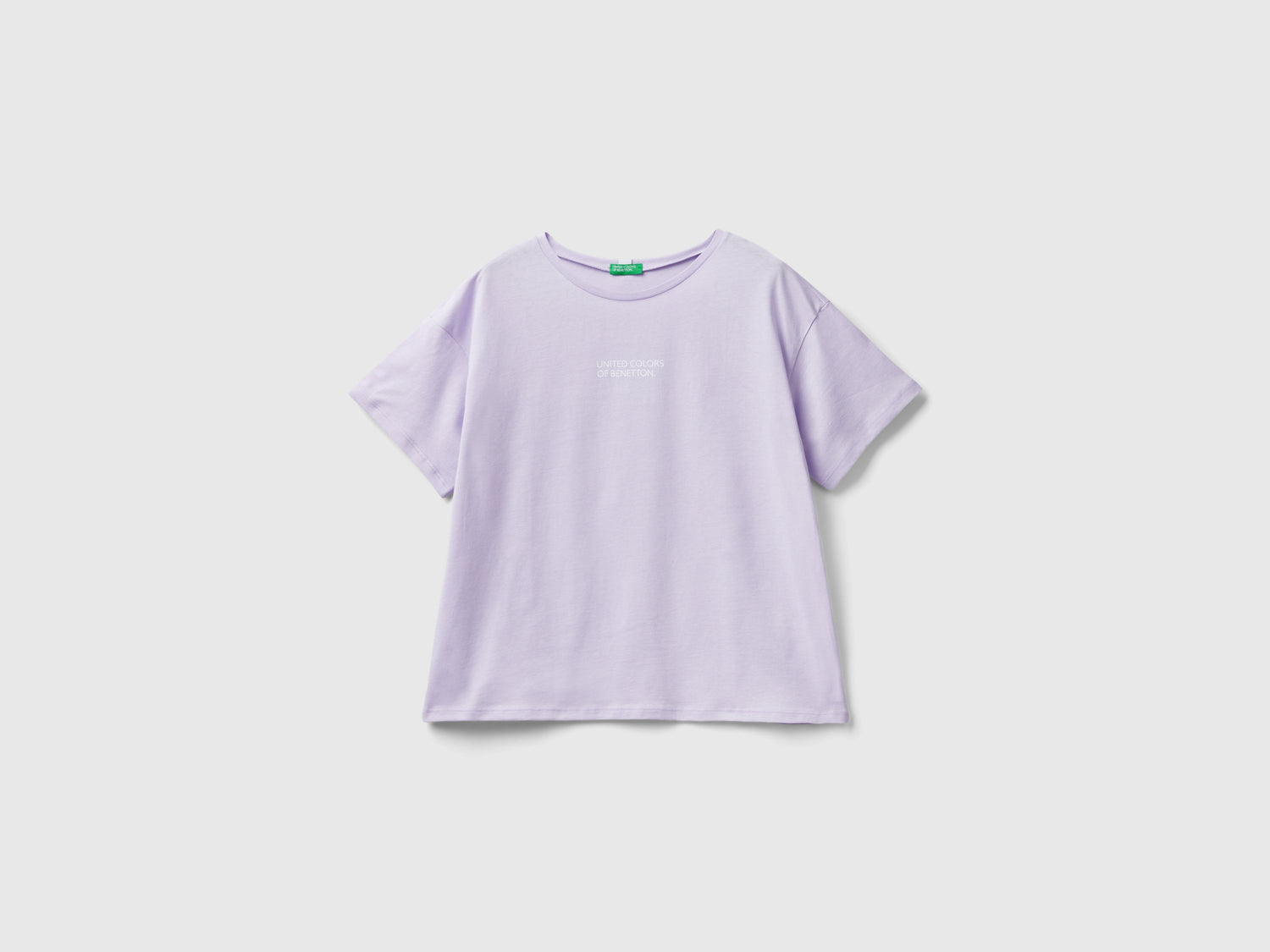 T-shirt manica corta con logo da donna lilla | Benetton Outlet